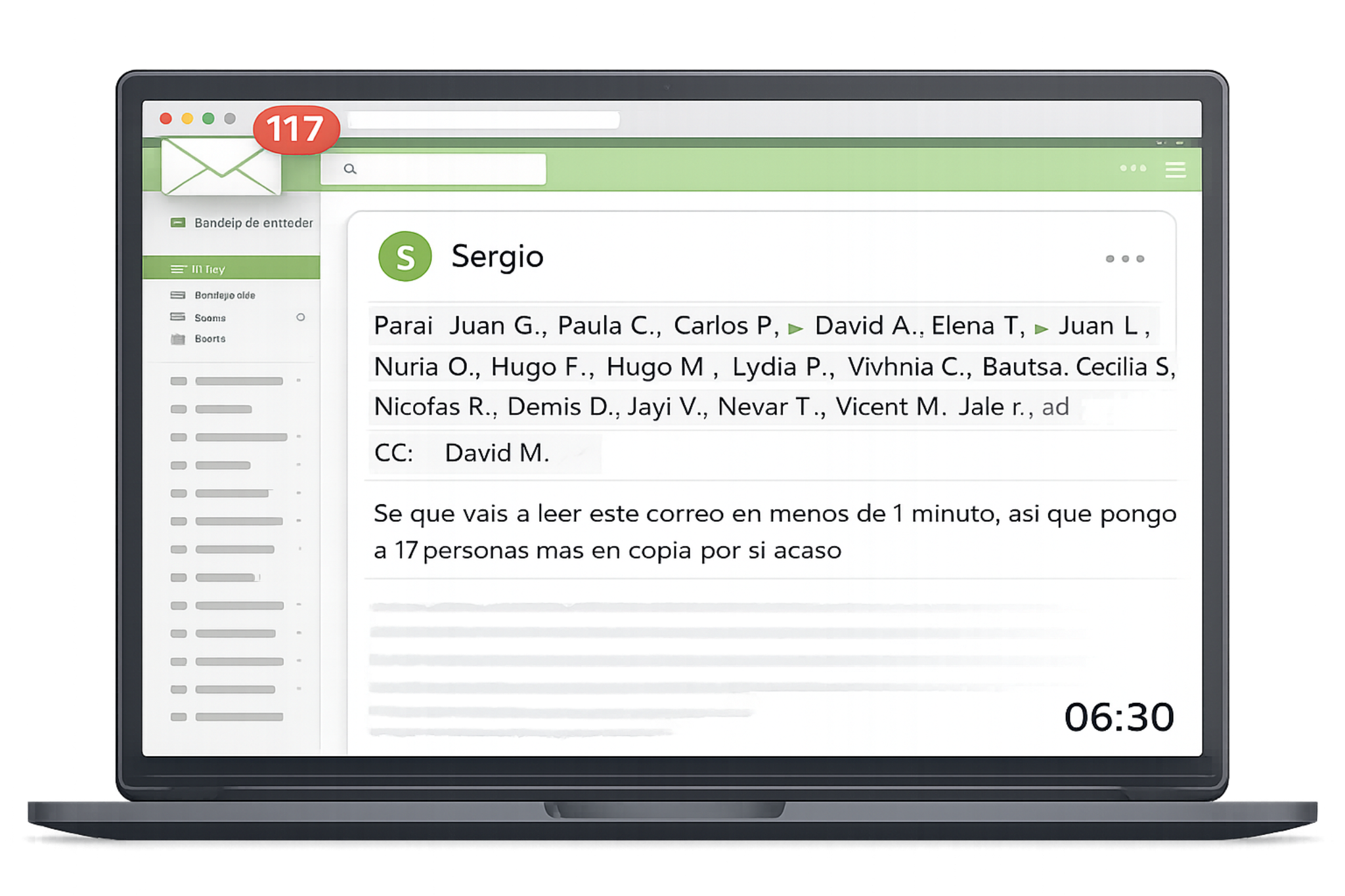 Distracciones en el trabajo causadas por emails masivos